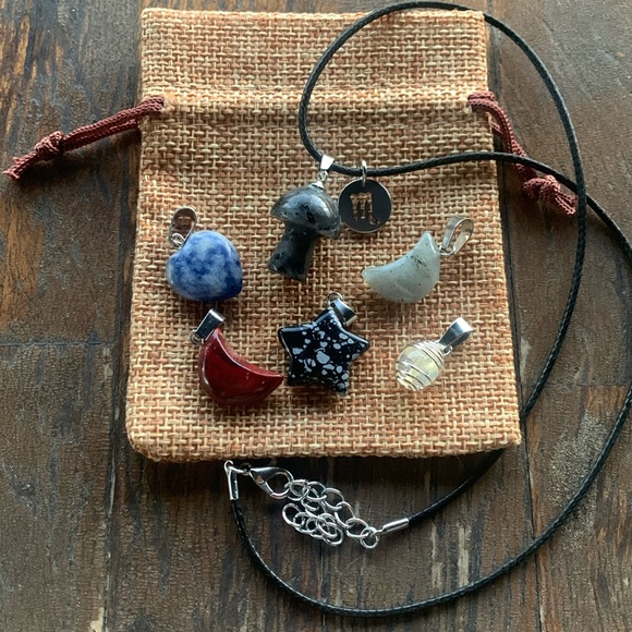 Hand Crafted Jewelry - Crystals for Scorpio! Labradorite Citrine Sodalite Larvikite Red Jasper Obsidian